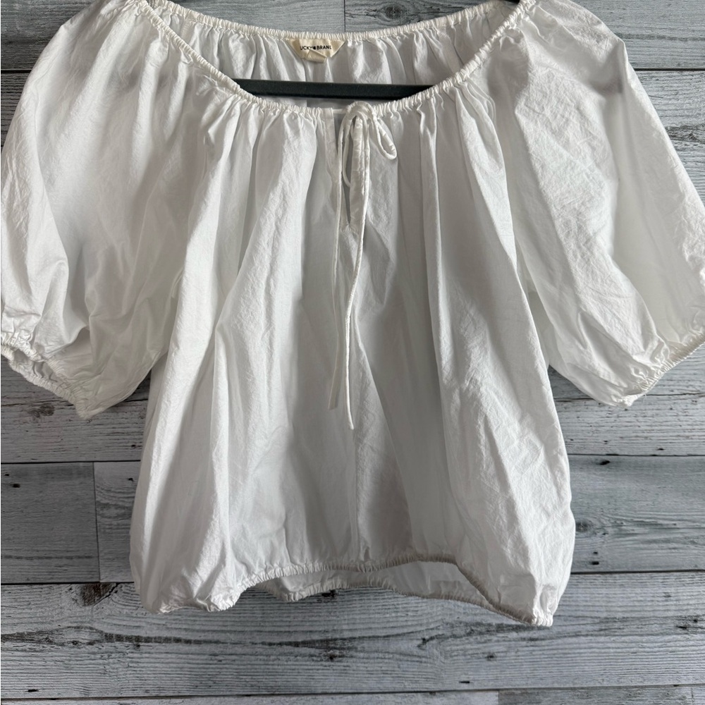 Lucky Brand Cream Puff Sleeve Blouse